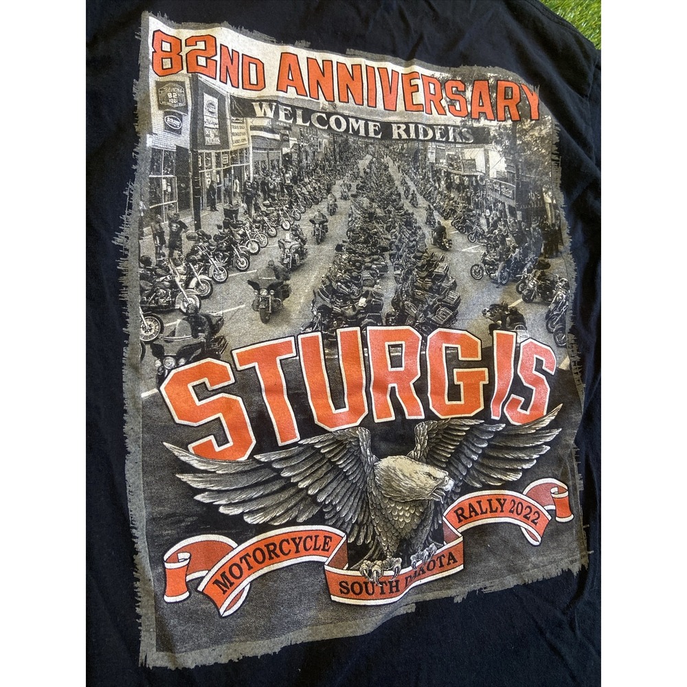 Sturgis 82nd Anniversary Motorcycle Rally 2022 Black Graphic T-Shirt Men's Sz M - Picture 5 of 9
